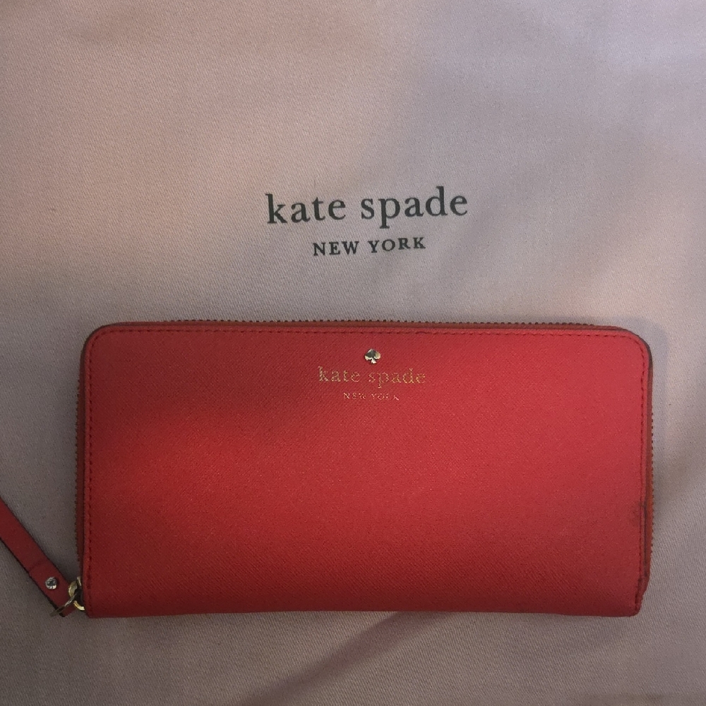 Kate Spade Vibrant Pink Zip-Around Wallet